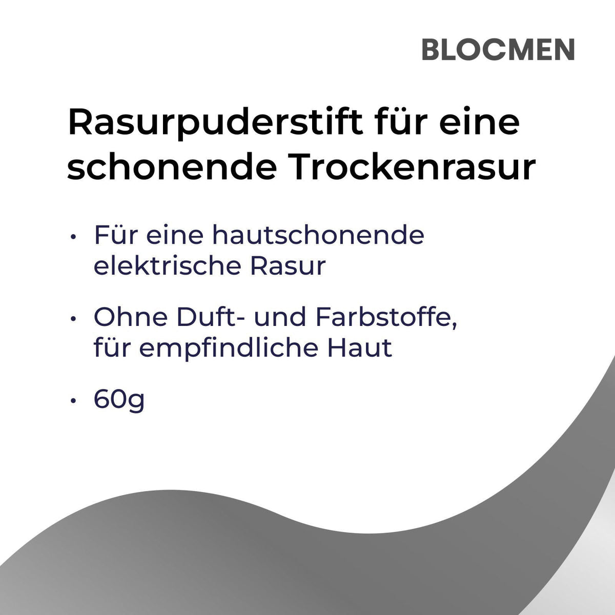 Blocmen Derma Pre Shave Powder Stick – packaging and label