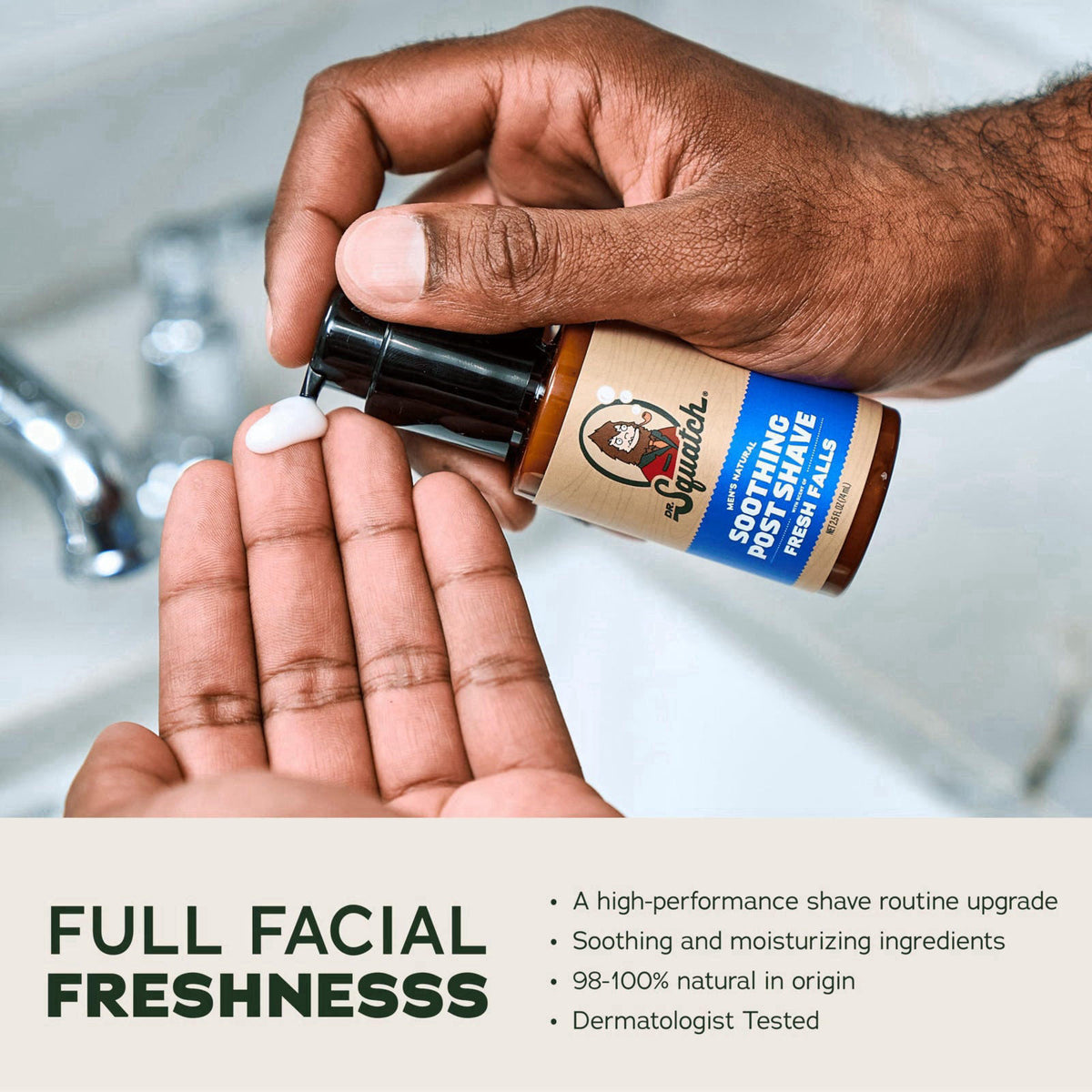 Dr. Squatch Natural Post Shave and Shave Butter for Men (2-Pack) – back view and specifications