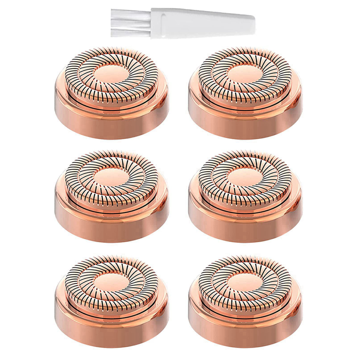 tuokiy Replacement Heads for Flawless Gen 2, Double Ring, 6-Pack – full view