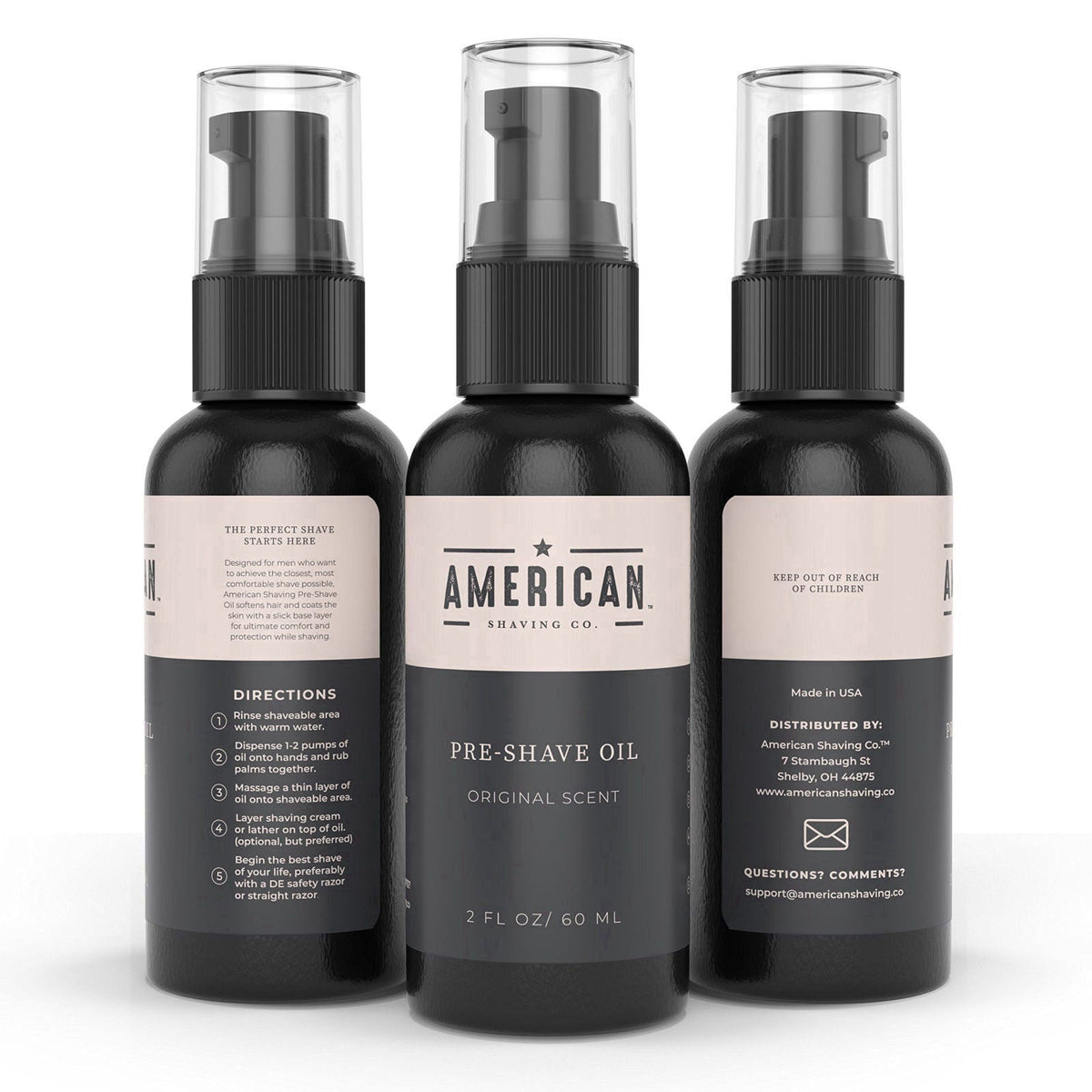 American Shaving Co. – Beard Conditioners &amp; Oils on display