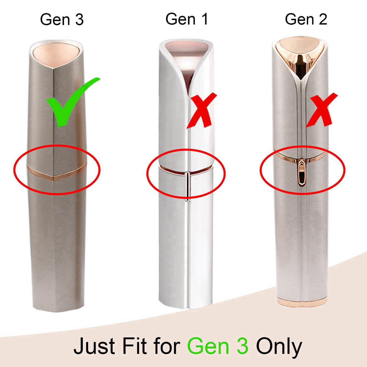 innobeaut Gen 3 Replacement Heads Compatible with Flawless Facial Remover, 5 Pack – close-up detail