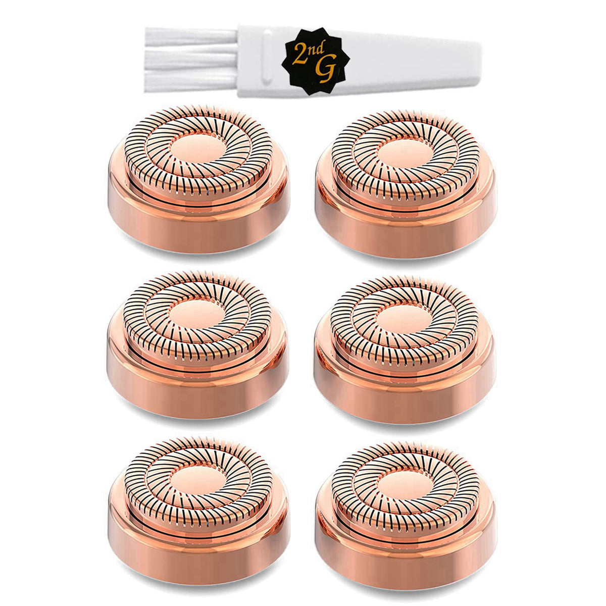 tuokiy Replacement Heads for Flawless Gen 2, Double Ring, 6-Pack – packaging and label