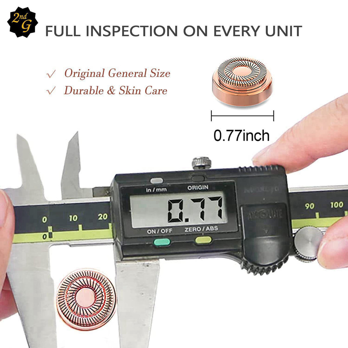 tuokiy Replacement Heads for Flawless Gen 2, Double Ring, 6-Pack – back view and specifications