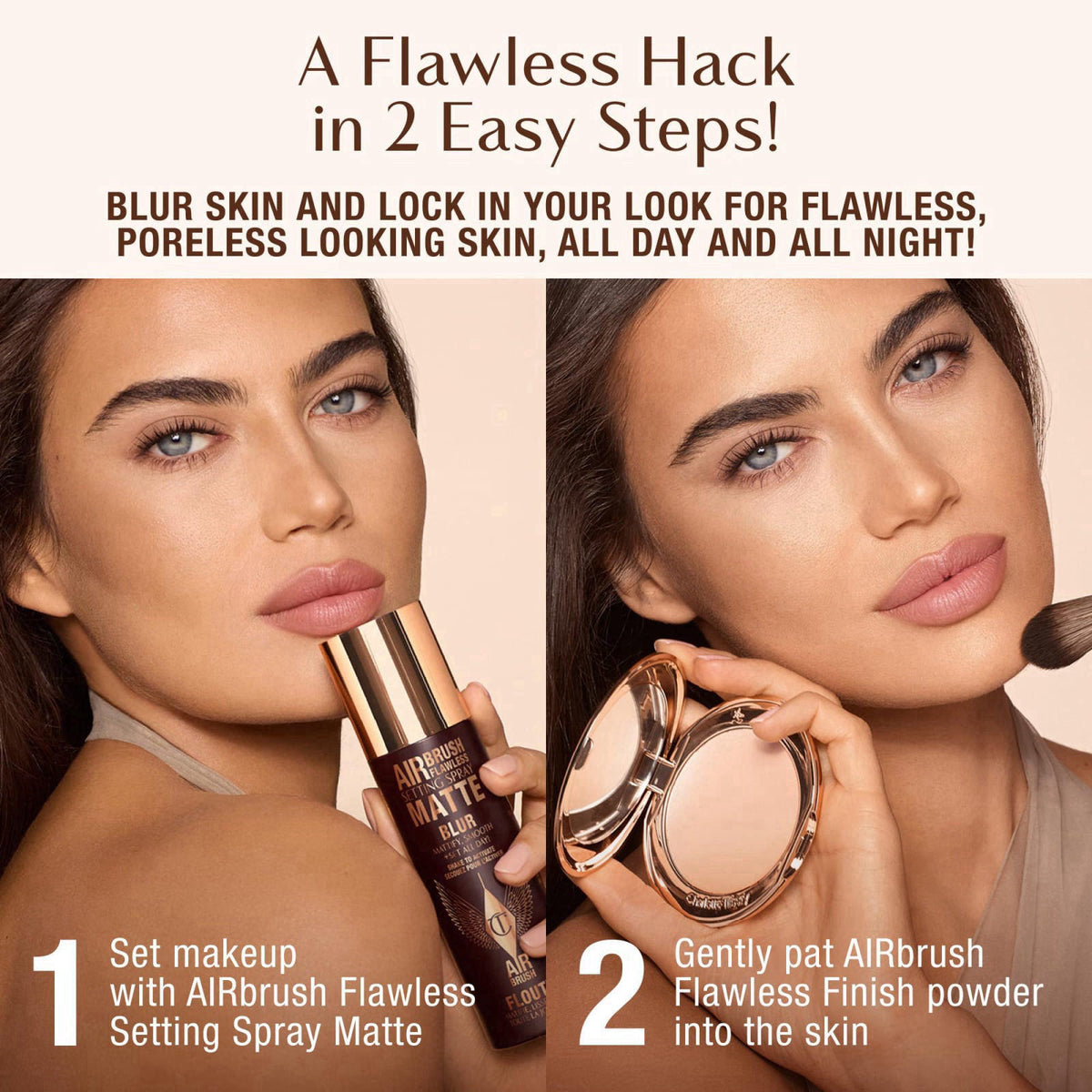 Charlotte Tilbury Airbrush Flawless Matte Setting Spray – Ulta-Fine Mist to Prime & Set Makeup Up to 16Hr – Oil and Shin