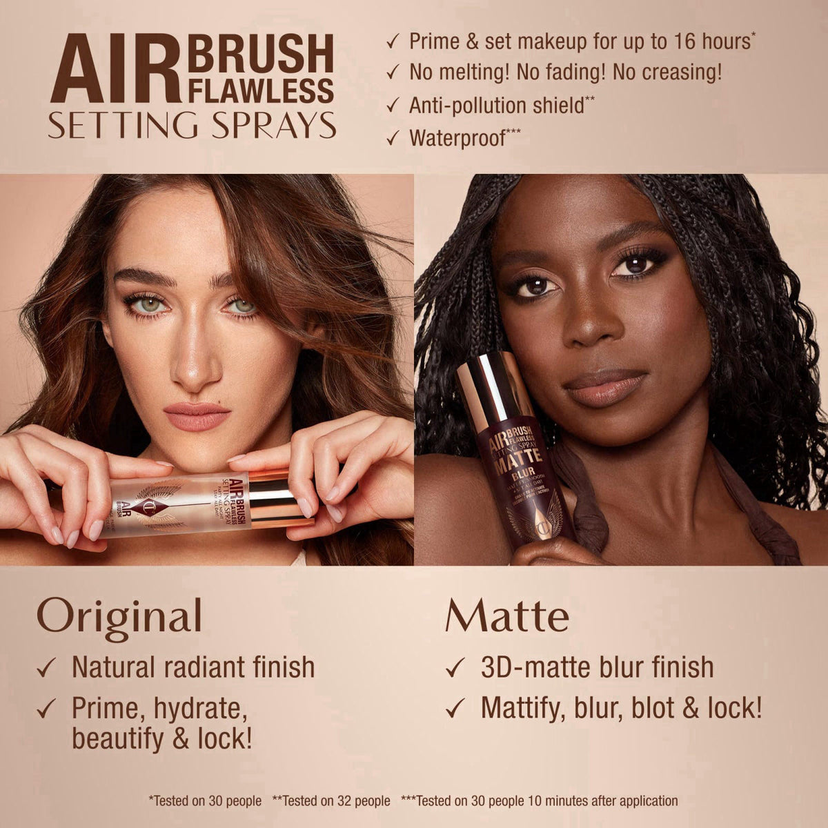 Charlotte Tilbury Airbrush Flawless Matte Setting Spray – Ulta-Fine Mist to Prime & Set Makeup Up to 16Hr – Oil and Shin