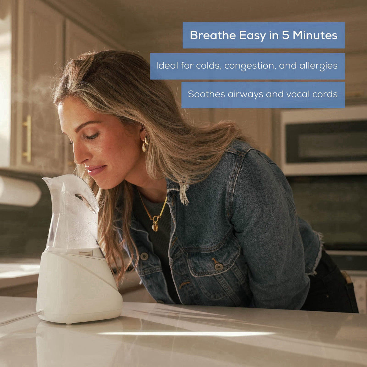 Beurer SI30 Steam Inhaler for Sinus Congestion & Allergies, Drug-Free, Quick 3-5 Minute Setup, Ultra-Quiet, Face Steamer