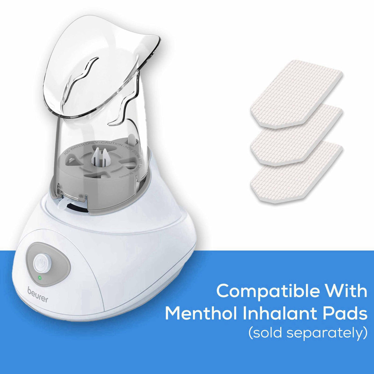 Beurer SI30 Steam Inhaler for Sinus Congestion & Allergies, Drug-Free, Quick 3-5 Minute Setup, Ultra-Quiet, Face Steamer
