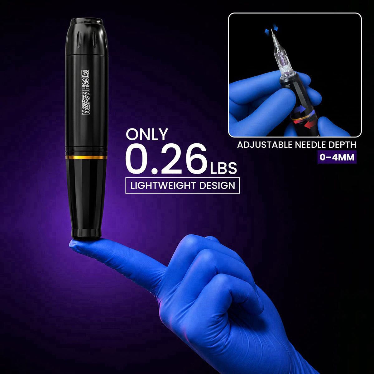 Wormhole Tattoo Gun Kit Uninterrupted Power Set for Beginners-Auri WTK070 – alternate angle