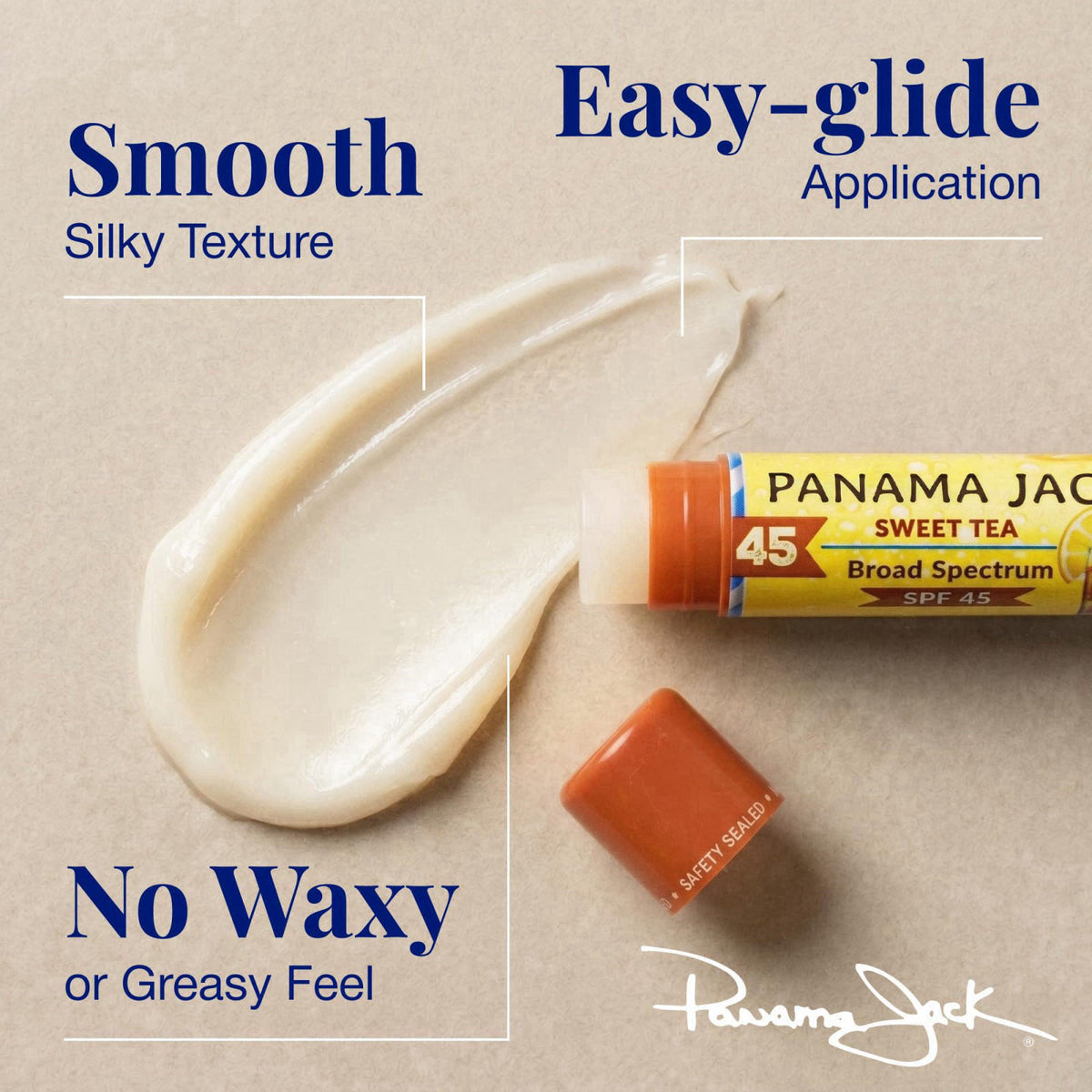 Panama Jack SPF 45 Sunscreen Lip Balm, Moisturizing, Sweet Tea, 12 Pack – full view