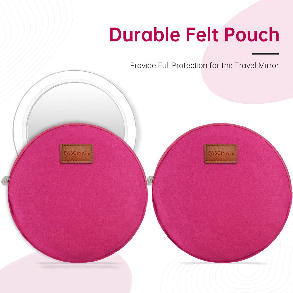 FASCINATE Travel 30X/1X Magnifying Mirror with Light Double Sided Mirror – packaging and label
