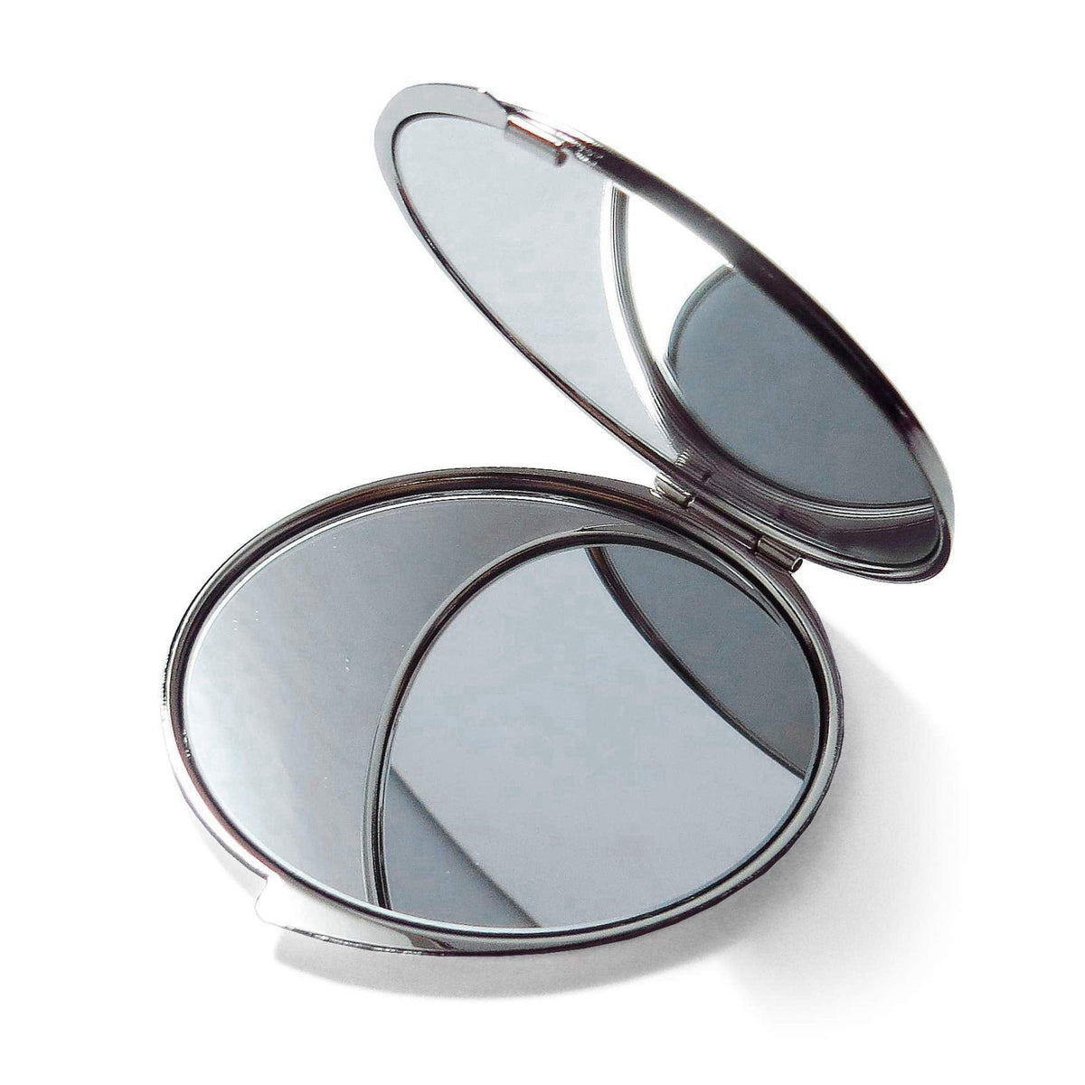 MADDesign Mother of Pearl Makeup Compact Mirror Apricot Flower Butterfly – alternate angle