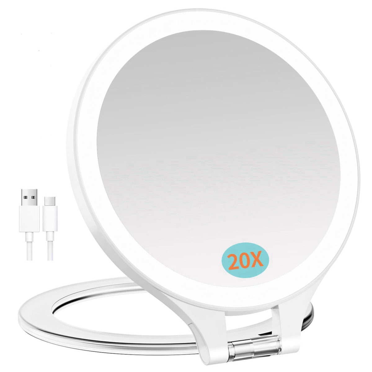 FASCINATE Magnifying Mirror with Light Double Sided travel mirror with light – product photo (Makeup Mirrors)