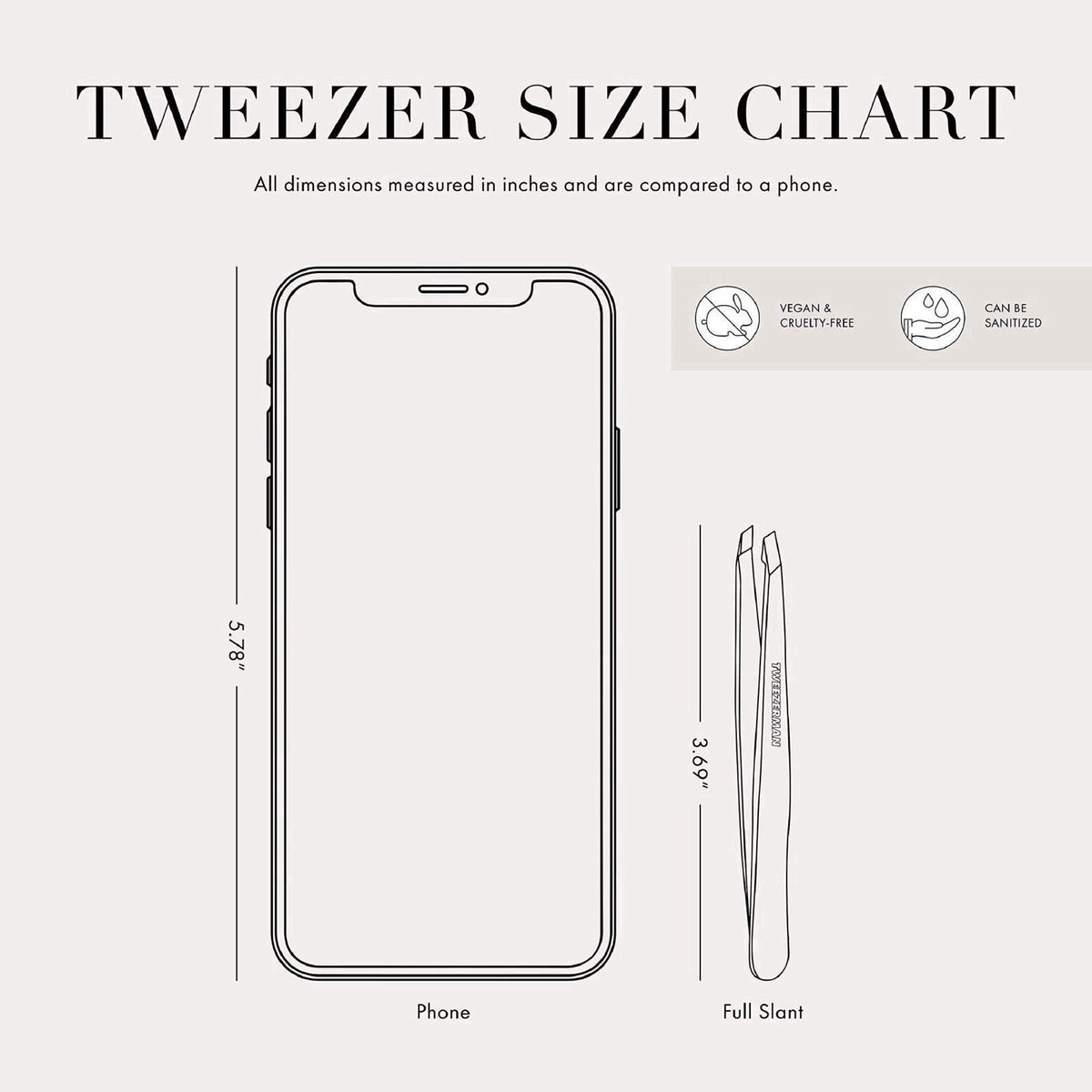 Tweezerman Stainless Steel Slant Tweezer for Eyebrows Silver – full view