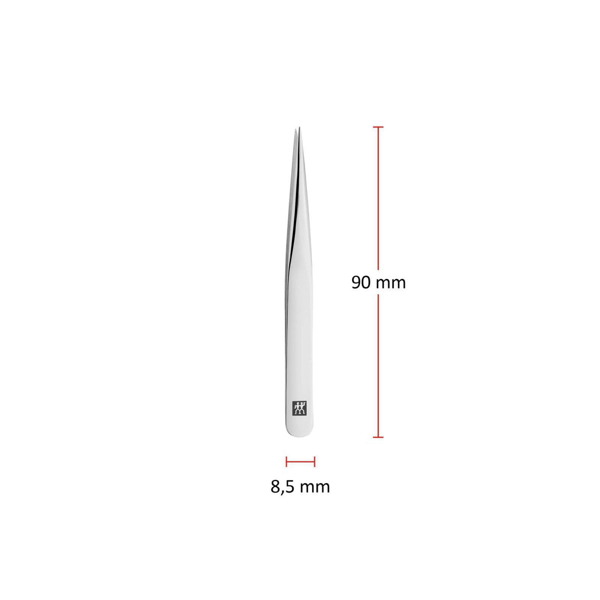 ZWILLING Pointed Tweezer (removal of splinters, ingrown or fine hair, hand-finished, roughened tips), Polished, Silver, 