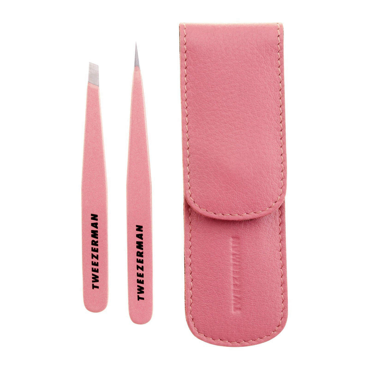 Tweezerman Exclusive Petite Tweeze Set for Eyebrows with Case Tea Rose – product photo (Tweezers)
