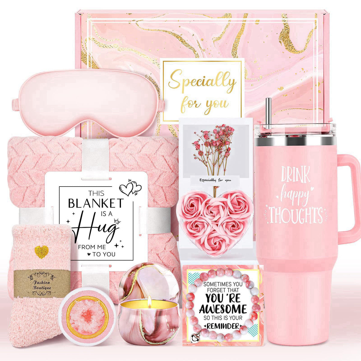 YENCHORN Gift Baskets for Women Birthday Gifts for Women Unique Get Well Gift for Woman Luxury Self Care Gifts for Woman