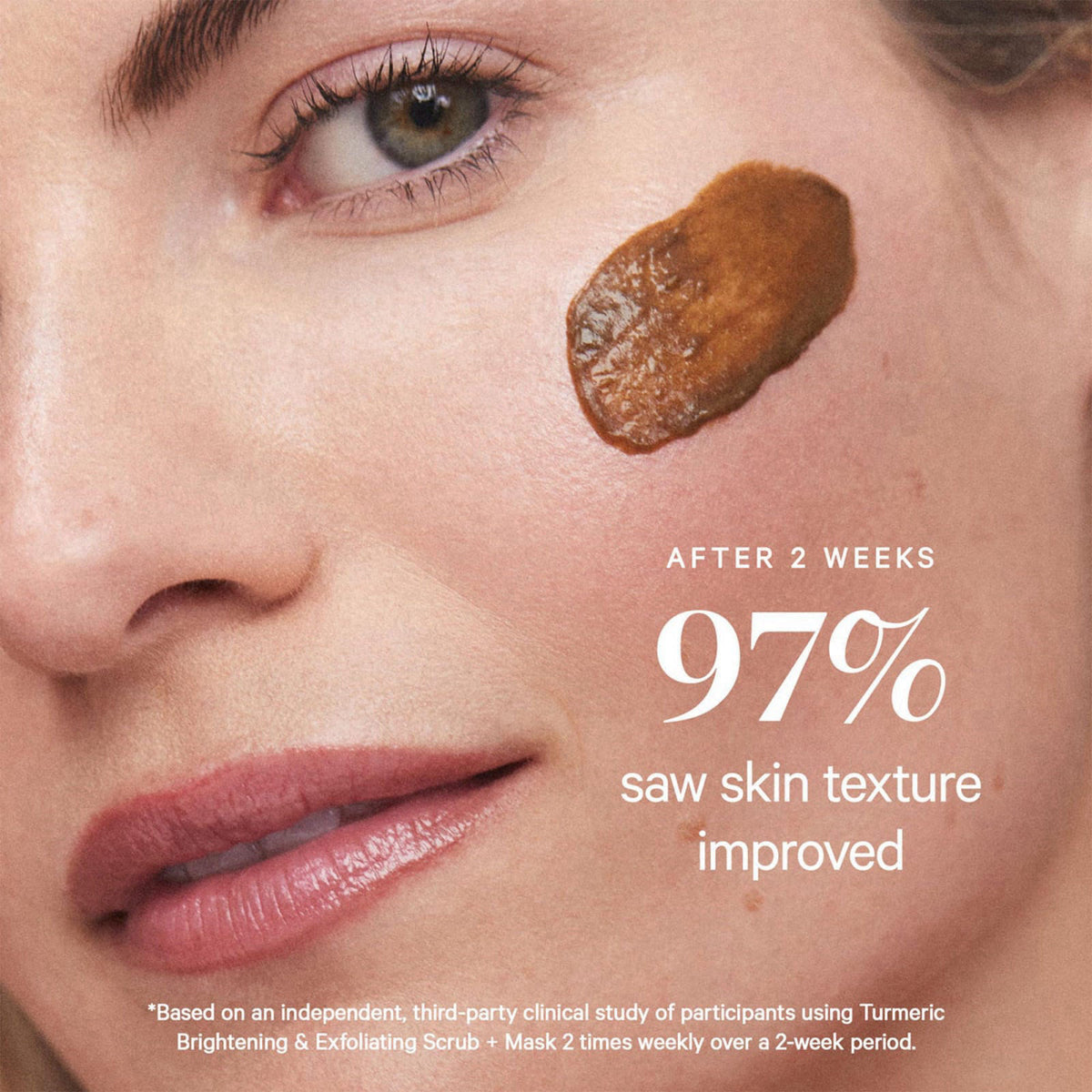 KORA Organics Turmeric Brightening & Exfoliating Face Scrub + Mask, 30 ml – packaging and label