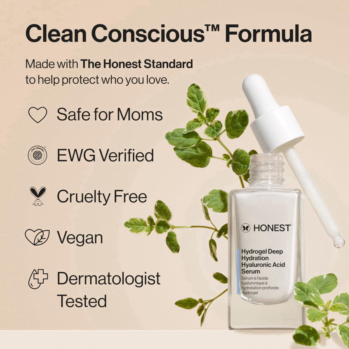 Honest Beauty Hydrogel Deep Hydration Hyaluronic Acid Serum, 1 fl oz – full view