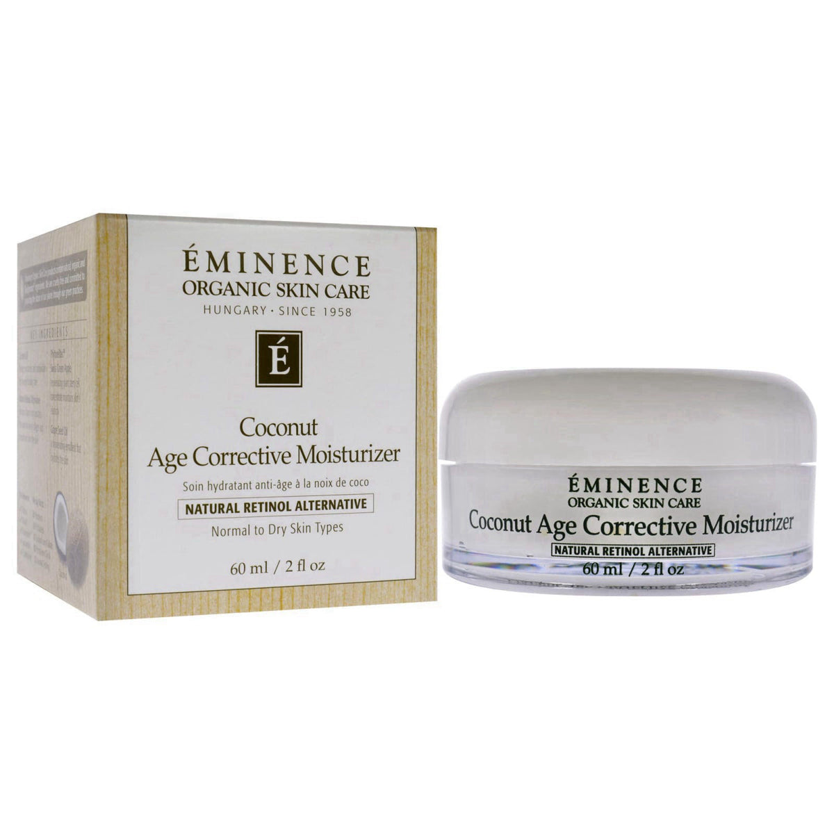 Eminence Organics Coconut Age Corrective Moisturizer, 2 oz – packaging and label