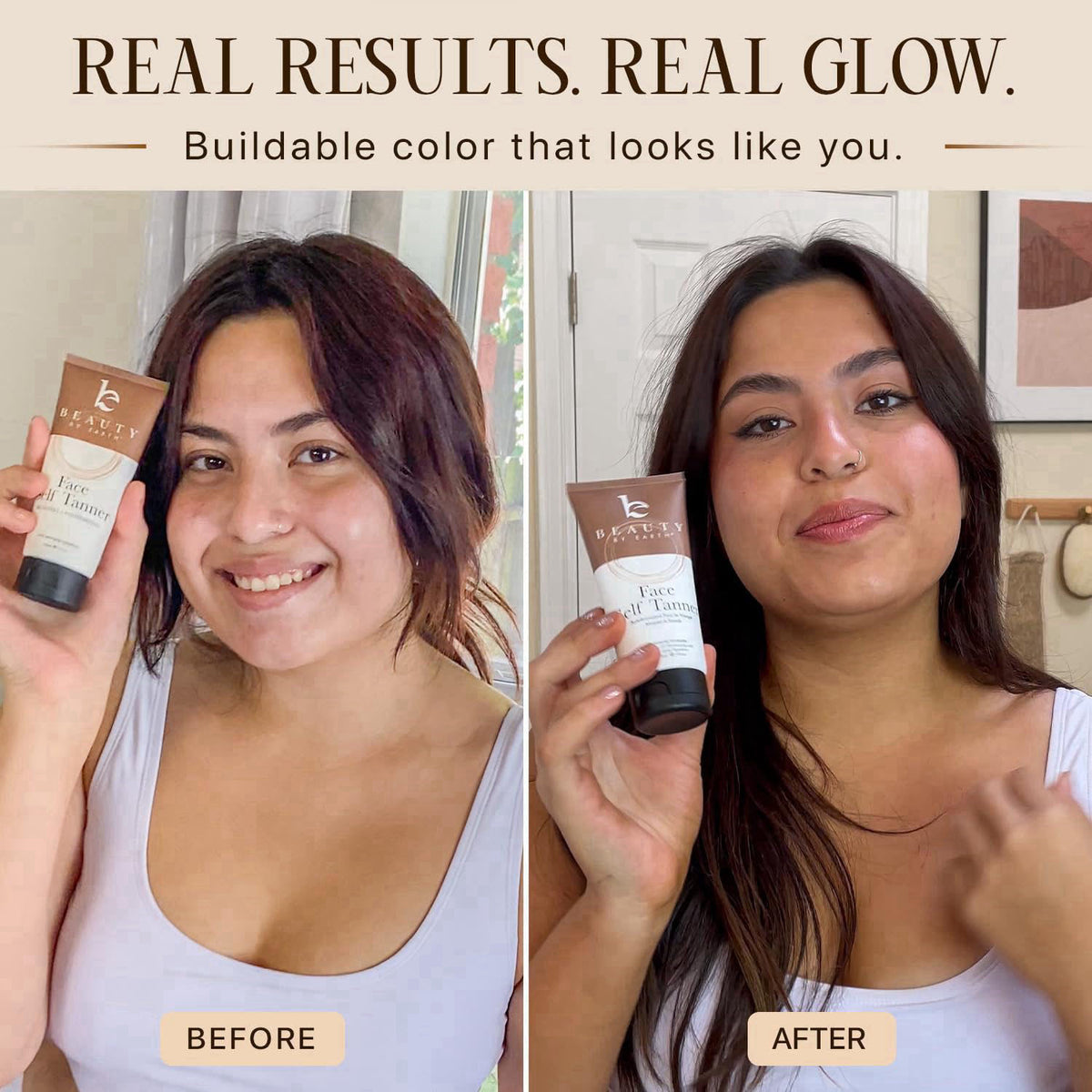 Beauty by Earth Face Tanner - USA Made with Natural & Organic Ingredients, Streak-Free Tan – alternate angle