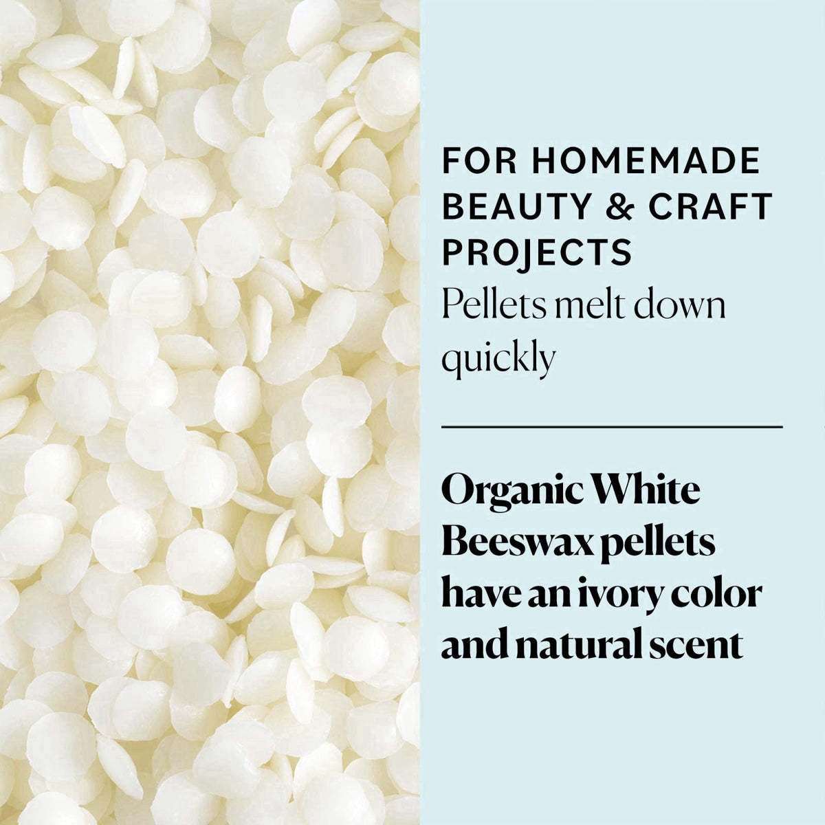 Sky Organics Organic White Beeswax Pellets 16oz, DIY Beauty, USDA Organic – packaging and label