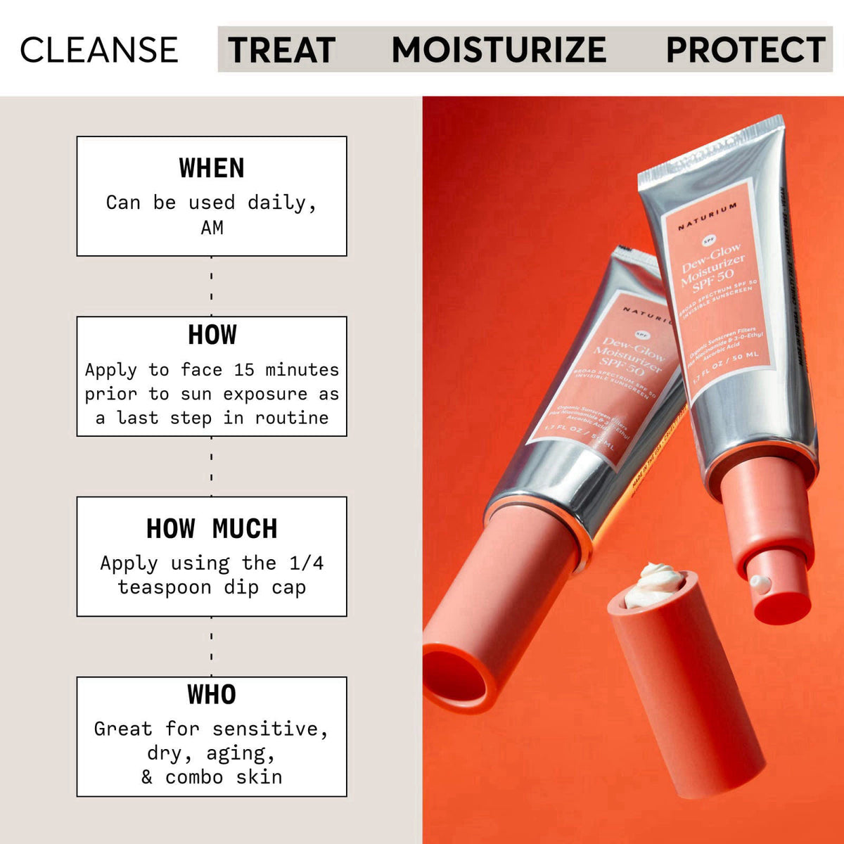 Naturium Dew-Glow Moisturizer SPF 50 PA++++ Face Sunscreen, 1.7 oz – close-up detail