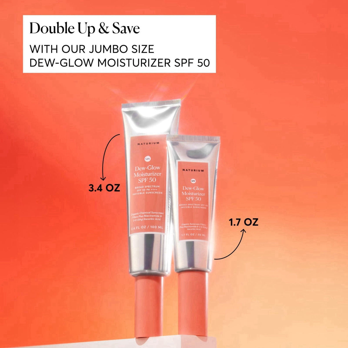 Naturium Dew-Glow Moisturizer SPF 50 PA++++ Face Sunscreen, 1.7 oz – packaging and label