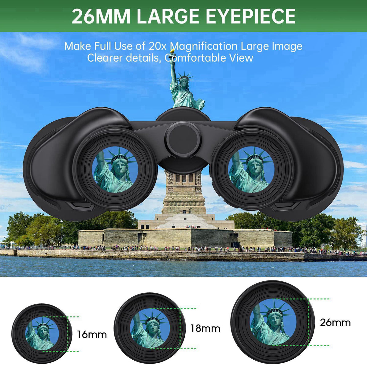 FLYANT 20x50 High Powered Binoculars for Adults, Waterproof Compact Binoculars with Low Light Vision for Bird Watching H