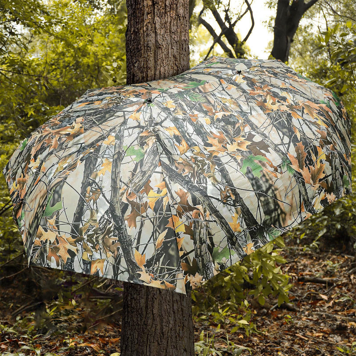 Kalkal 2 Man Tree Stand Umbrella with Heavy Duty Rod, 60" Wide Weather-Resistant Hunting Umbrella for Tree Stand Qui