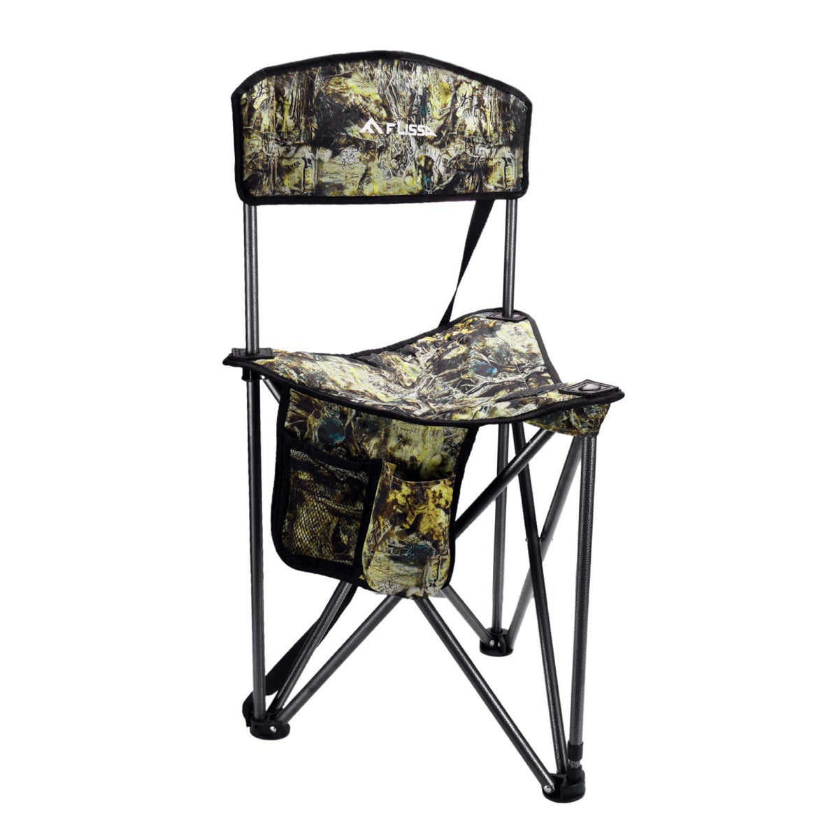 FLISSA Hunting Chair with Backrest, Folding Tripod Hunting Chair, Camo – product photo (Chairs)