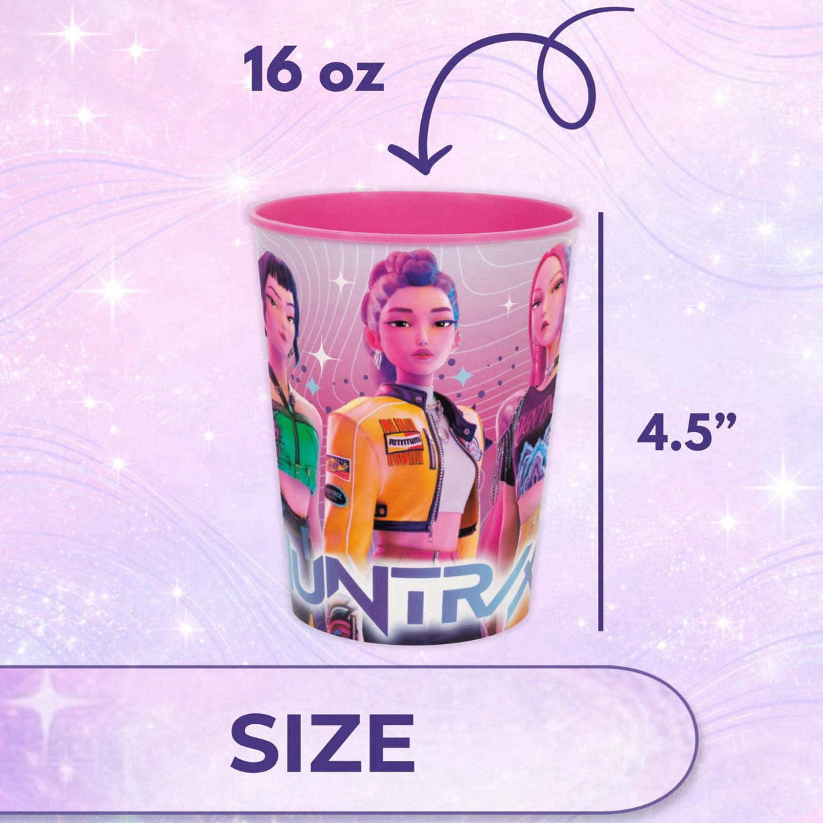 Unique KPop Demon Hunters Cups – 12 Plastic Reusable Party Favor Cups 16 oz – KPop Demon Hunters Birthday Decorations an