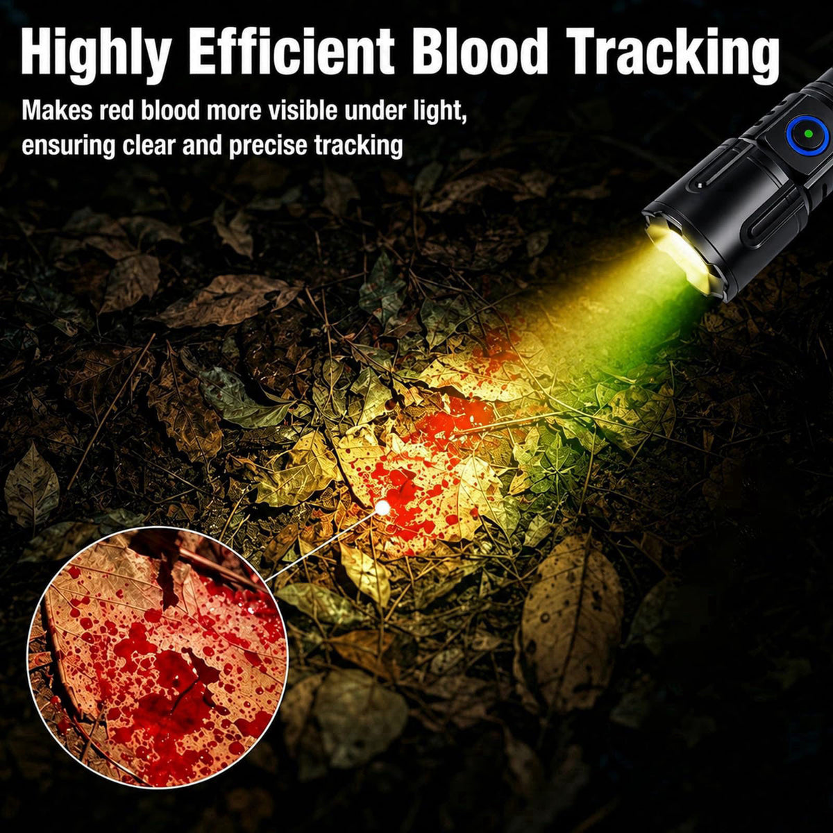 MJZ Blood Tracking Light for Hunting, Blood Tracker Flashlight for Deer, Elk – full view