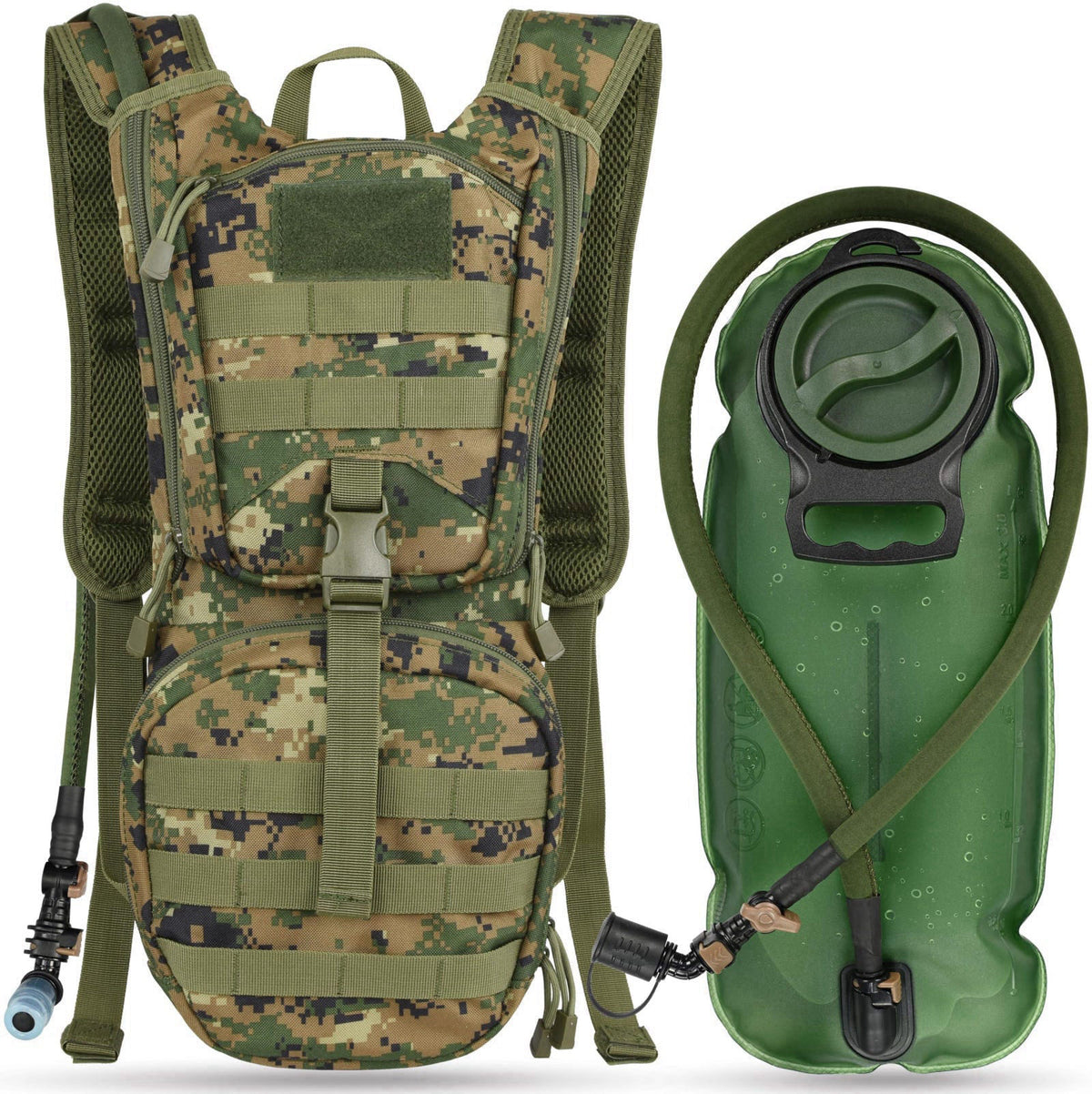 MARCHWAY Tactical Molle Hydration Pack Backpack with 3L TPU Water Bladder – product photo (Hydration Packs)