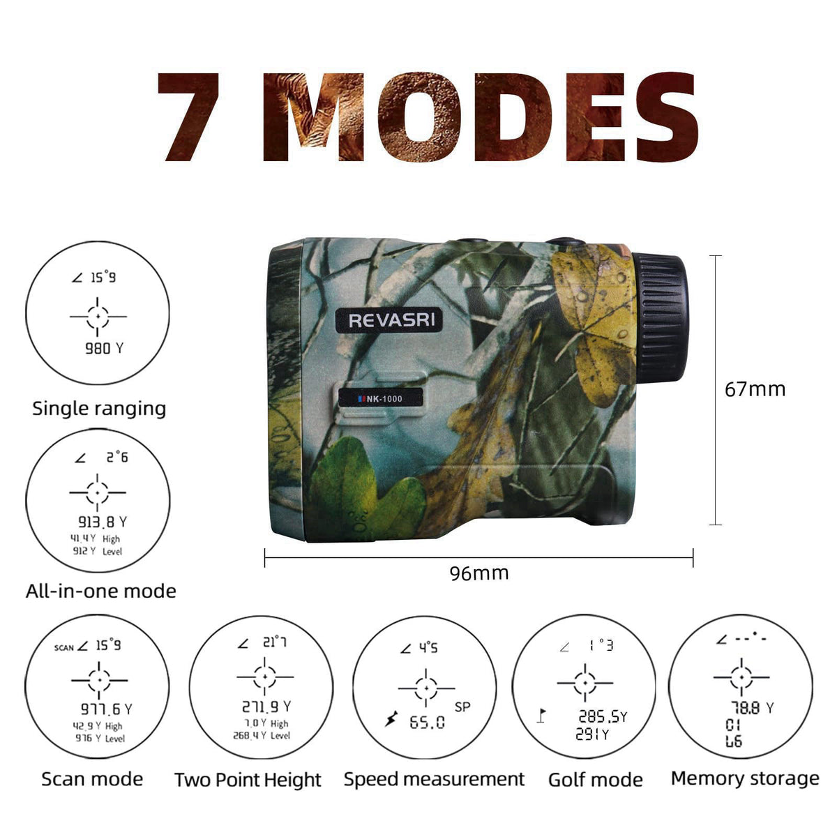 REVASRI Hunting Laser Rangefinder with Rechargeable Battery 1000 Yards Hunting Range Finder with Target Acquisition Tech