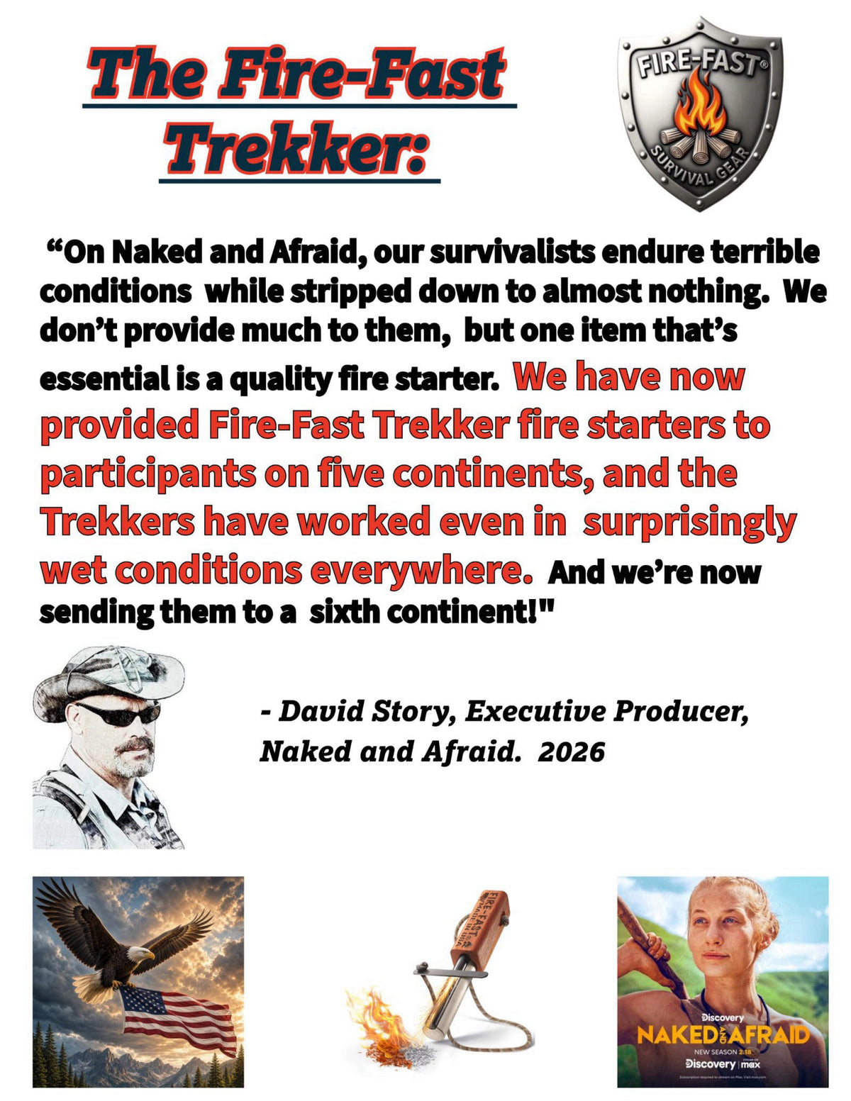 Fire-Fast Trekker. Best Emergency Waterproof Survival Fire Starter. Magnesium and Euro Fire Steel Ferro Rod. Compact Dur