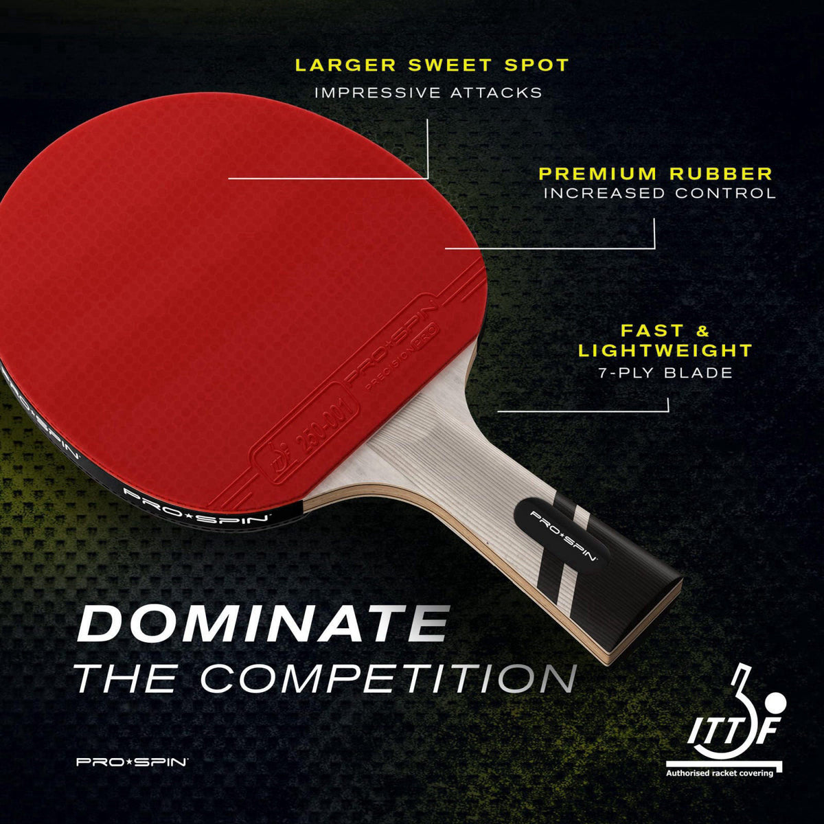 PRO-SPIN Ping Pong Paddles – ITTF Approved Professional Table Tennis Rackets with Carbon Fiber for Superior Control | 7-