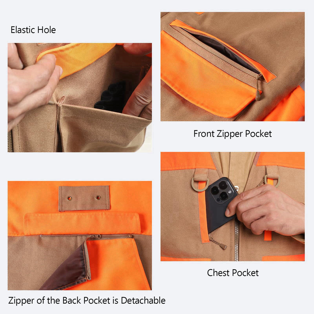 NEW VIEW Upland Hunting Vest for Men- Blaze Orange, Pheasant Hunting Vest with Game Pouch, Bird Hunting Vest for Quail –