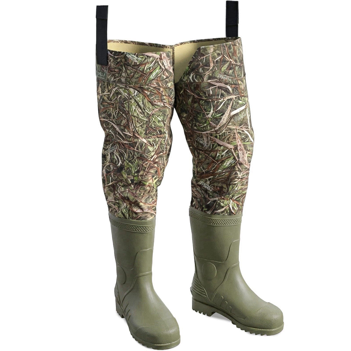 Foxelli Hip Waders – Waterproof Camo Waders for Men & Women with Boots, Lightweight Wading Hip Boots for Fishing & Hunti