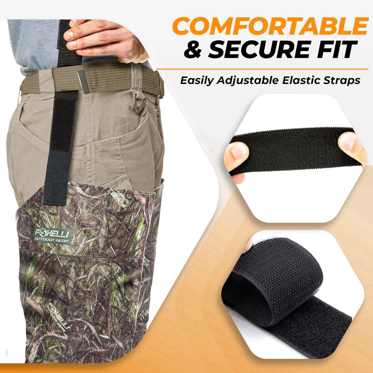 Foxelli Hip Waders – Waterproof Camo Waders for Men & Women with Boots, Lightweight Wading Hip Boots for Fishing & Hunti