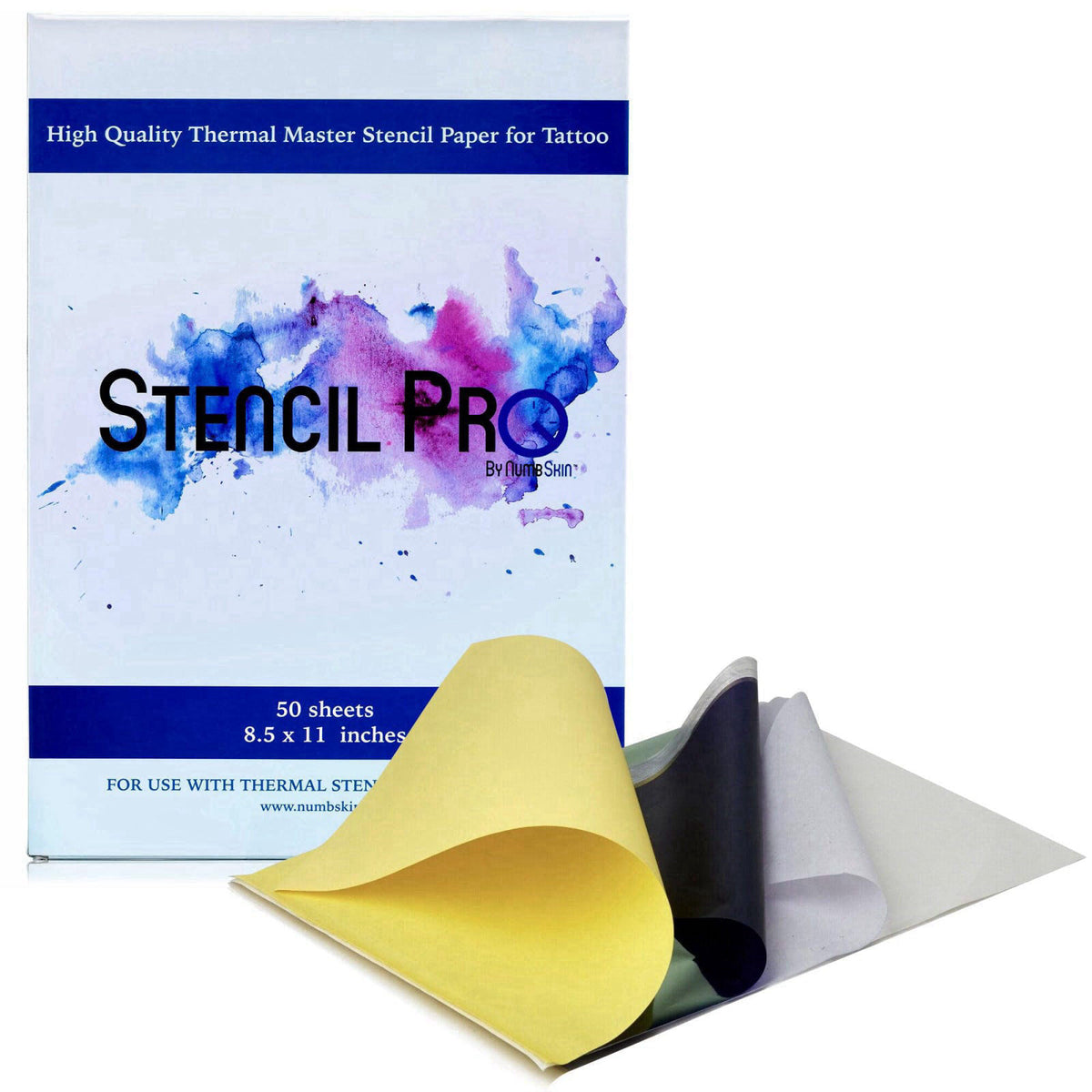 Numbskin Tattoo Transfer Paper, 50 Sheets Tattoo Stencil Paper for Tattooing, Premium 4 Layer Thermal Tattoo Paper, A4 S