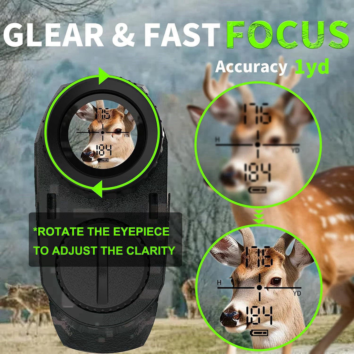 SG SURGOAL Hunting Laser Rangefinder 6X HD LCD Display Gifts for Hunters – packaging and label