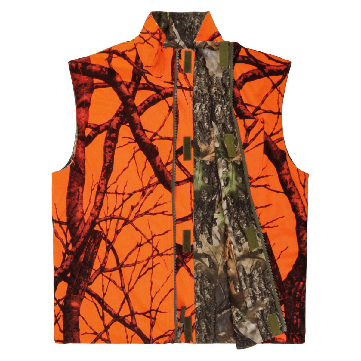 GUGULUZA Reversible Camo & Orange Hunting Vest, Big Game Vest Jacket, M-4XL – packaging and label