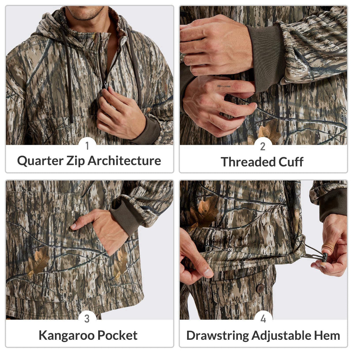 LOOGU Hunting Hoodies for Men Fleece Lining Performance Insulation Pullover Camo Hoodie – packaging and label