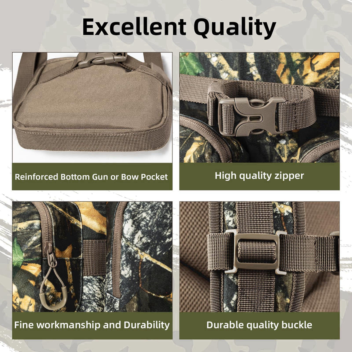 ALLBLESSED Hunting Backpack for Men Hunting Gear Day Pack for Rifle Bow – full view, size 19*14*7.7 inches 19*14*7.7 inc