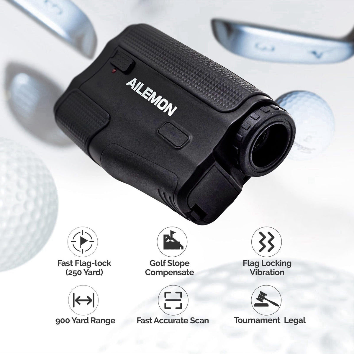 AILEMON Golf Rangefinder with Slope Switch for Tournament Use, 900 Yards – close-up detail
