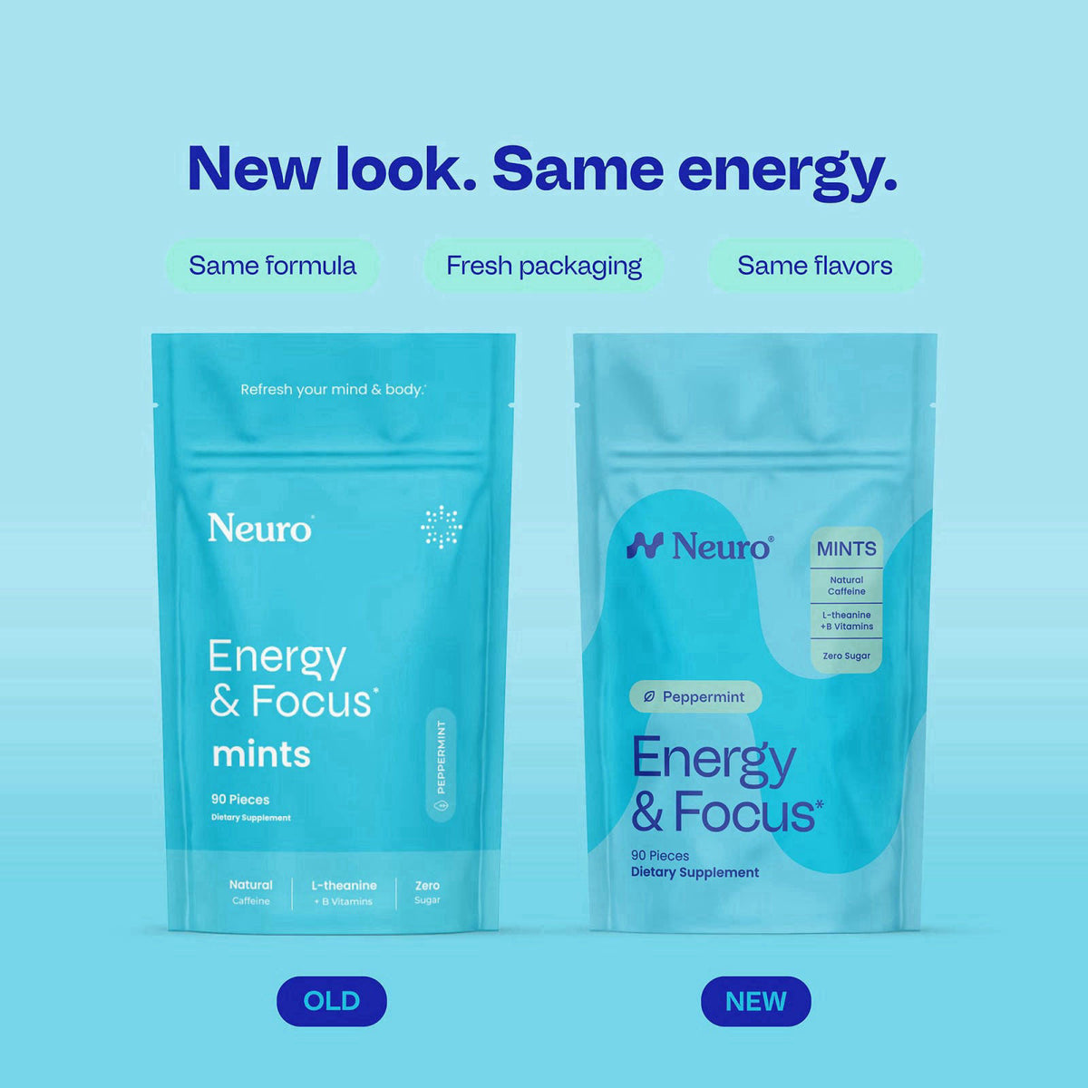 Neuro Energy & Focus Mints, Peppermint, 90 Count – close-up detail