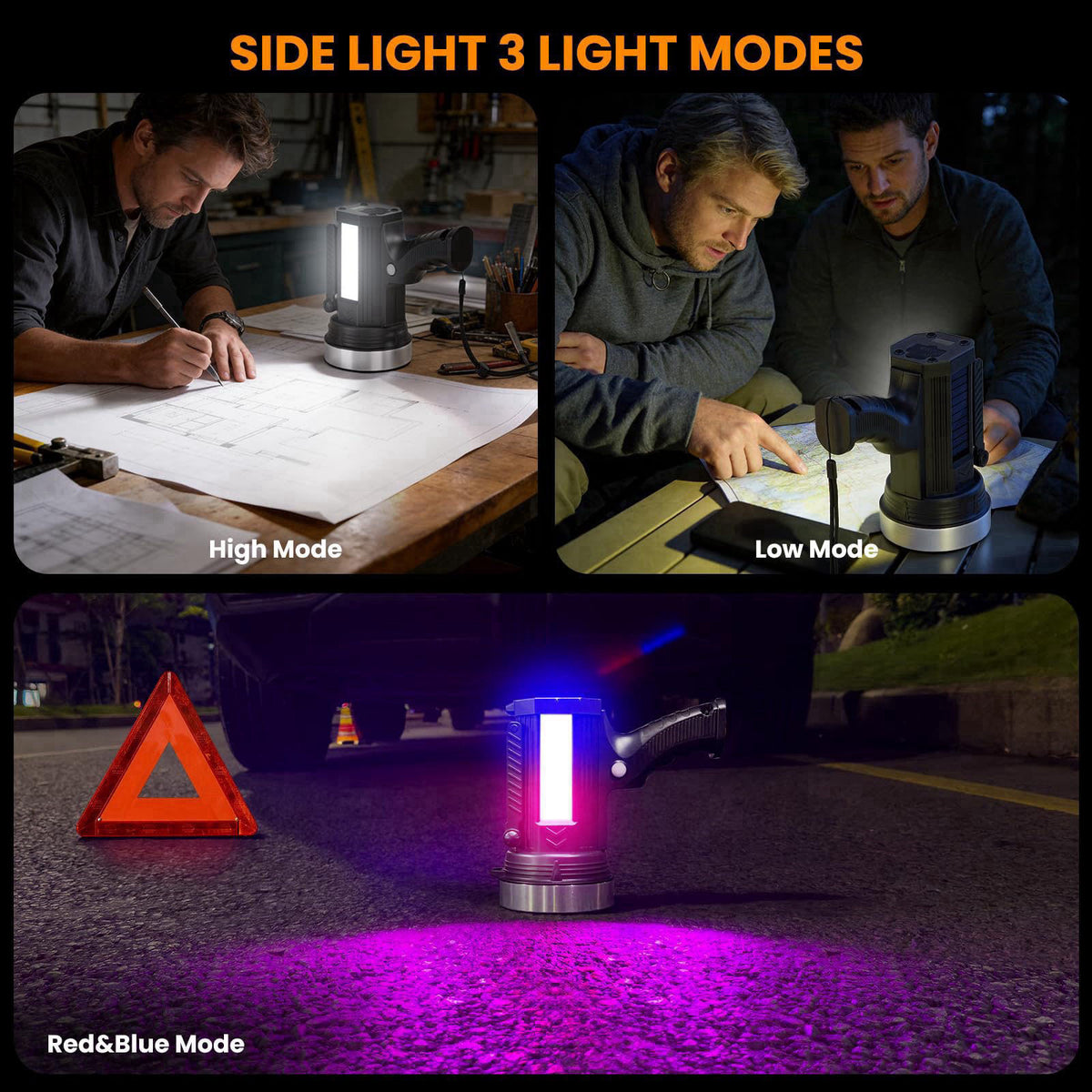 YIERBLUE Solar Power&Rechargeable Spotlight Floodlight Combo 2200,000 Lumen – full view