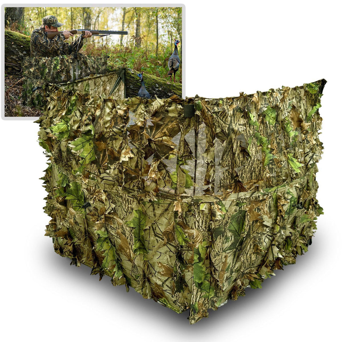 AYIN Hunting Blind for Turkey – 3D Leafy Ground Blind for Deer Hunting | Lightweight Portable 1–2 Person Stalking Blind 