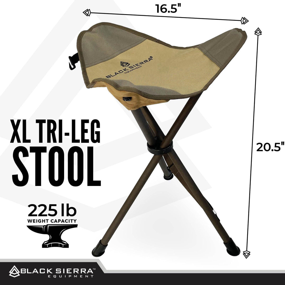 Black Sierra Equipment Black Sierra Folding Hunting Stool, Lightweight Portable Seat, 225 lb – close-up detail in Tan 2