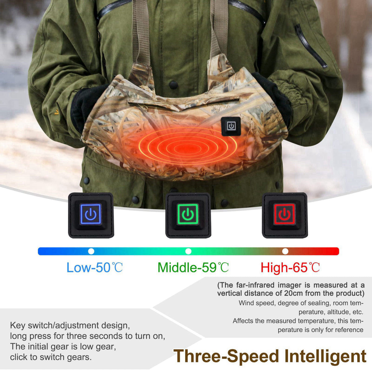 MDSTOP Heated Hand Muff, Electric Heating Hand Warmer Pouch, Suitable for Outdoor Hunting, Sports, Photography, Golf, Fo